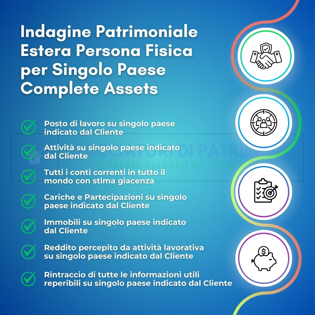 Indagine Patrimoniale Estera Persona Fisica per Singolo Paese - Complete Assets