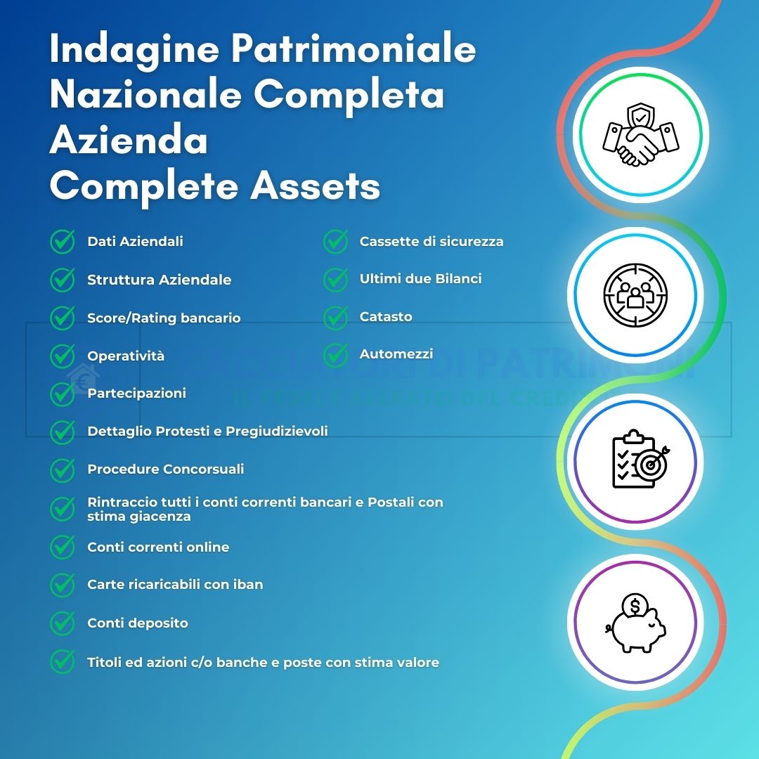 Indagine Patrimoniale Nazionale Completa Azienda - Complete Assets