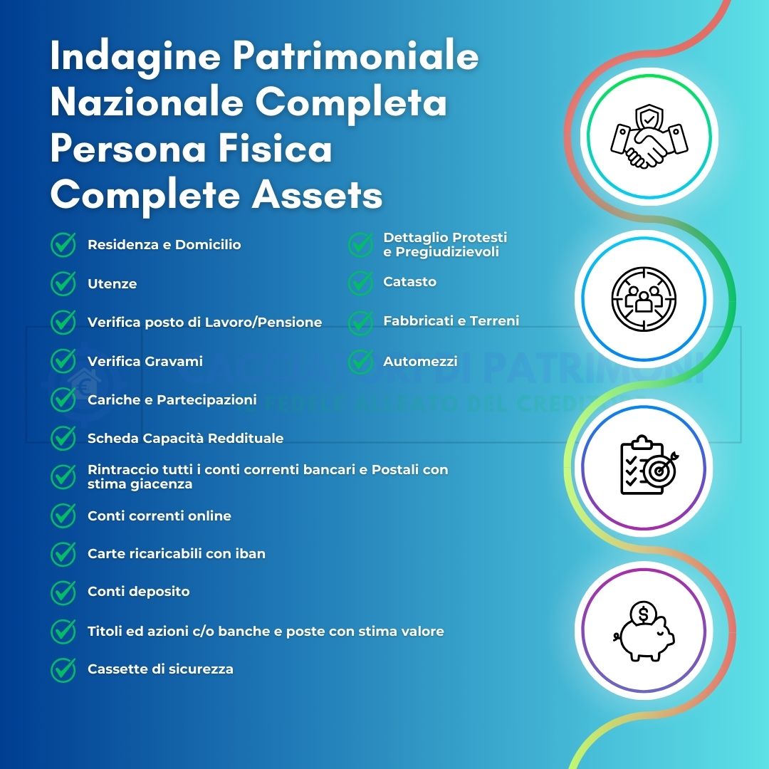 Indagine Patrimoniale Nazionale Completa Persona Fisica - Complete Assets